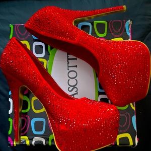 Sexy red platform heels